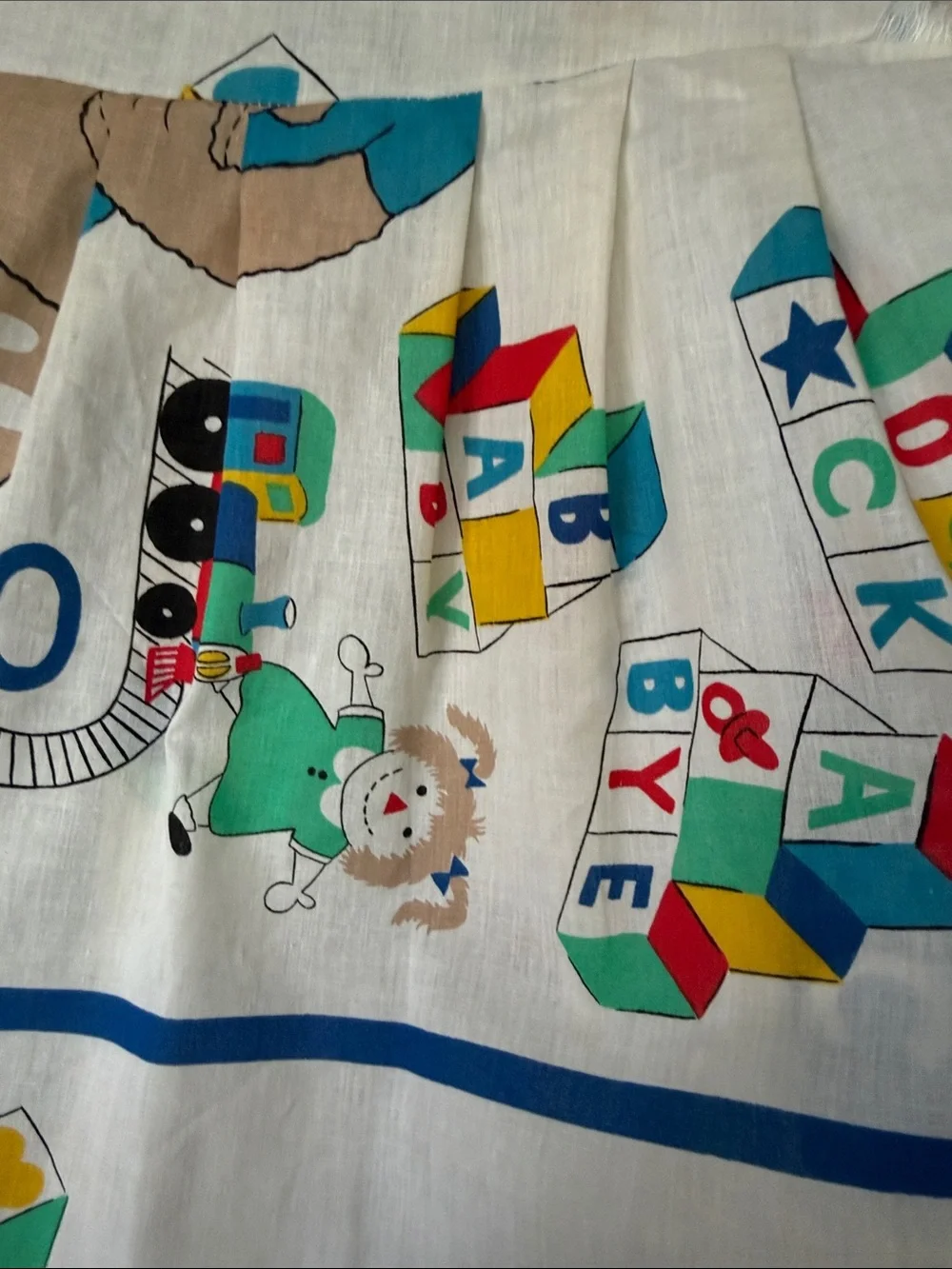Vintage Cloth ABC Block Diaper Stacker - White with Primary Color Blocks
